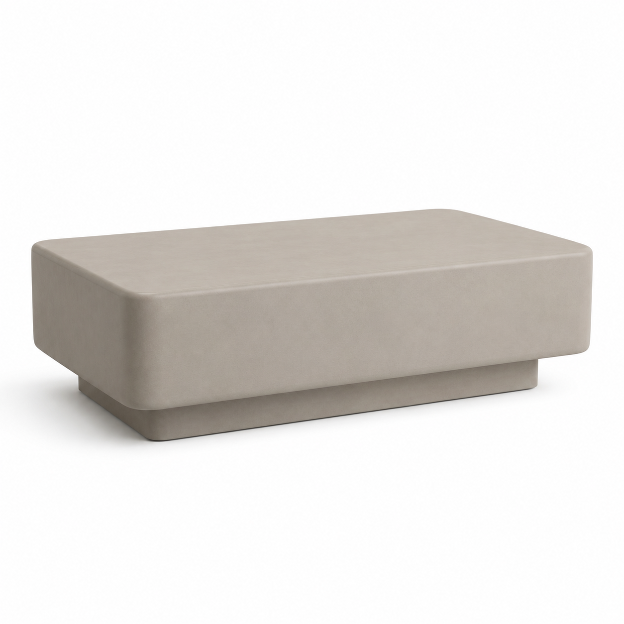 Minimalistischer Couchtisch Greige mit abgerundeten Kanten 100x60x38 cm