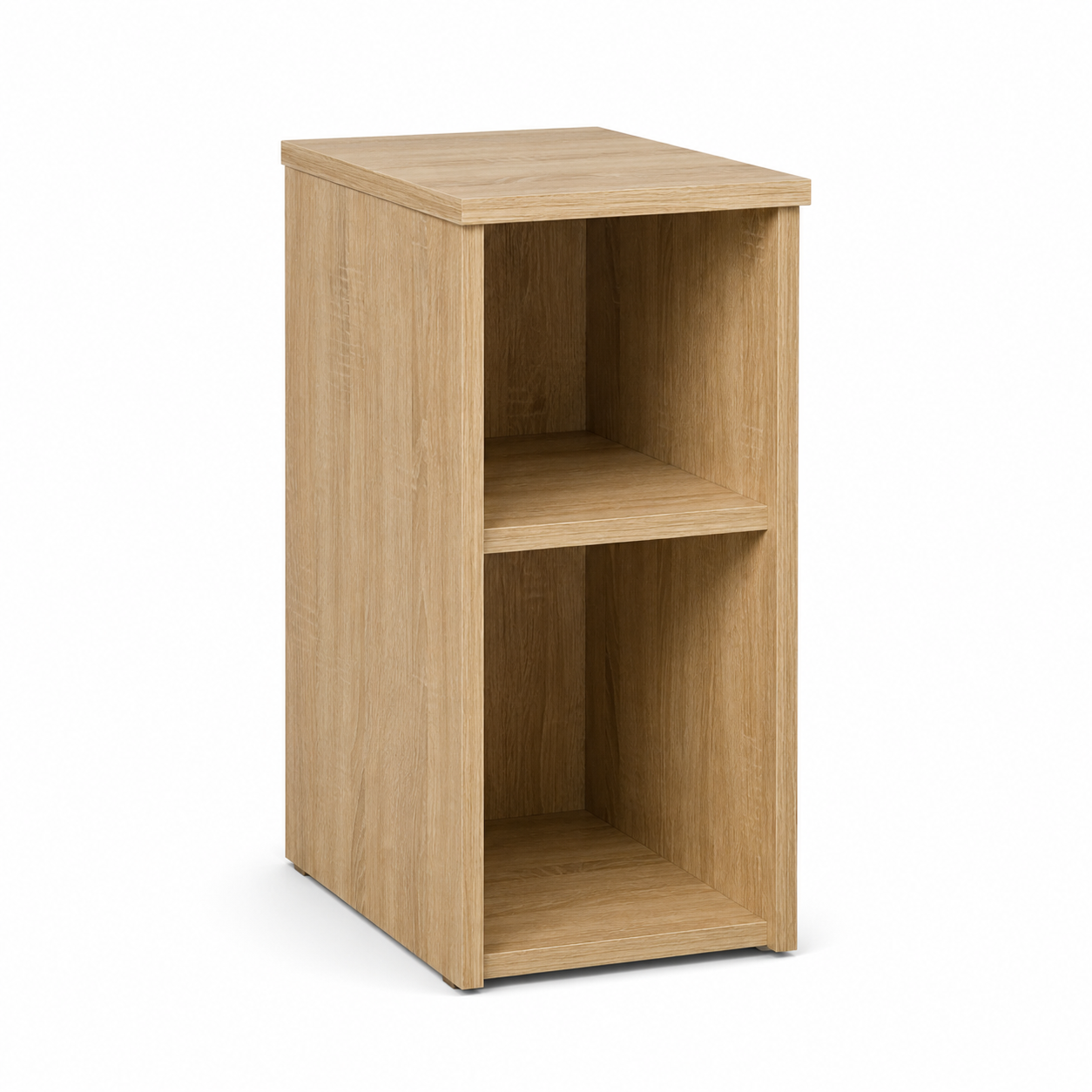 Schmaler Beistelltisch Eiche Hell mit Ablagefach 40x30x55 cm