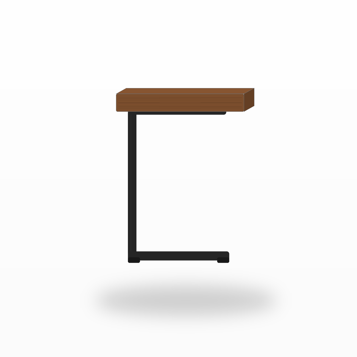 C-förmiger Beistelltisch Walnussbraun für Sofas 45x30x62 cm