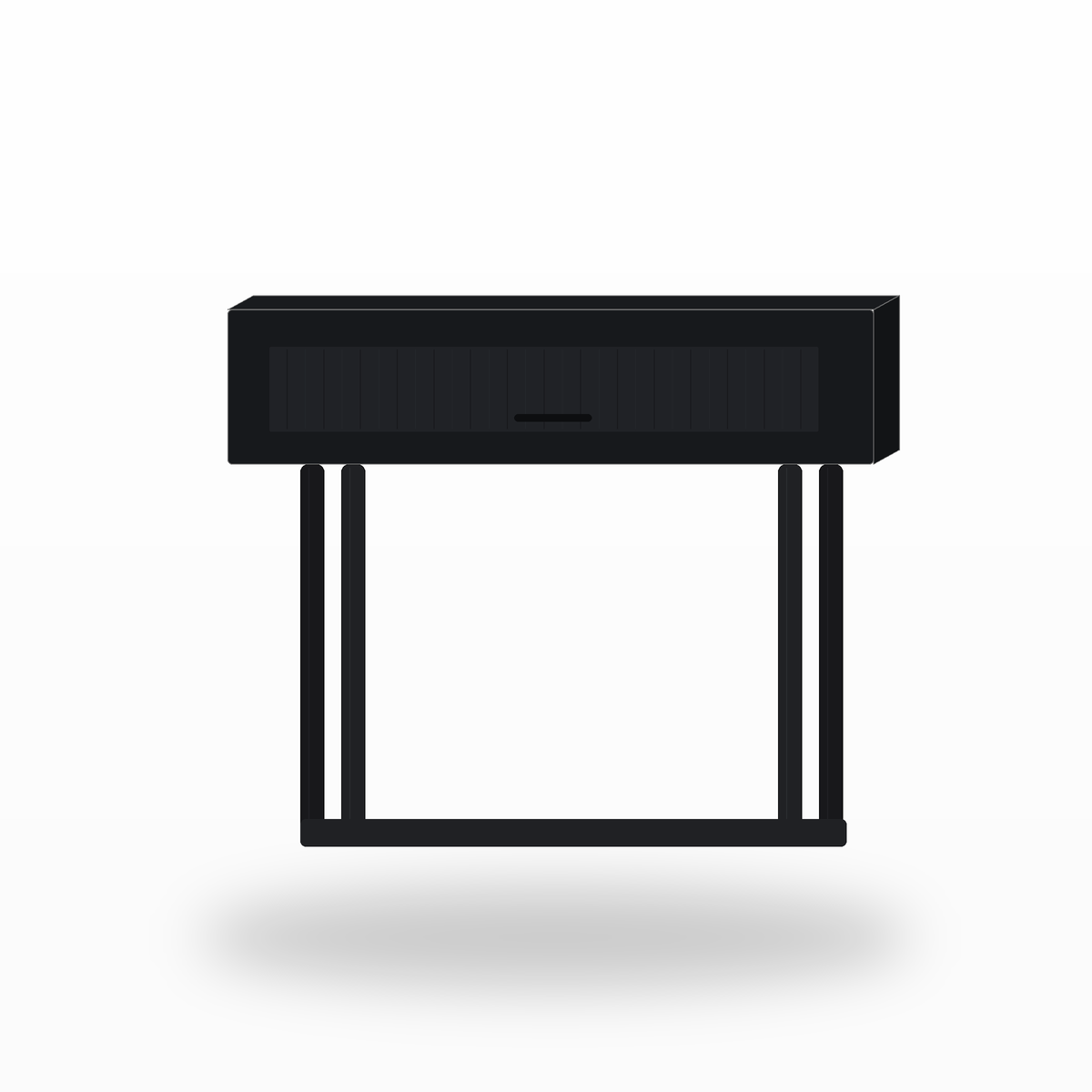 Konsolentisch Schwarz mit geriffelter Front 110x35x78 cm