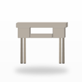 Japandi Konsolentisch Greige mit offenem Fach 120x35x75 cm