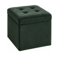 Samt-Sitzhocker Dunkelgrün mit Stauraum 45x45x44 cm