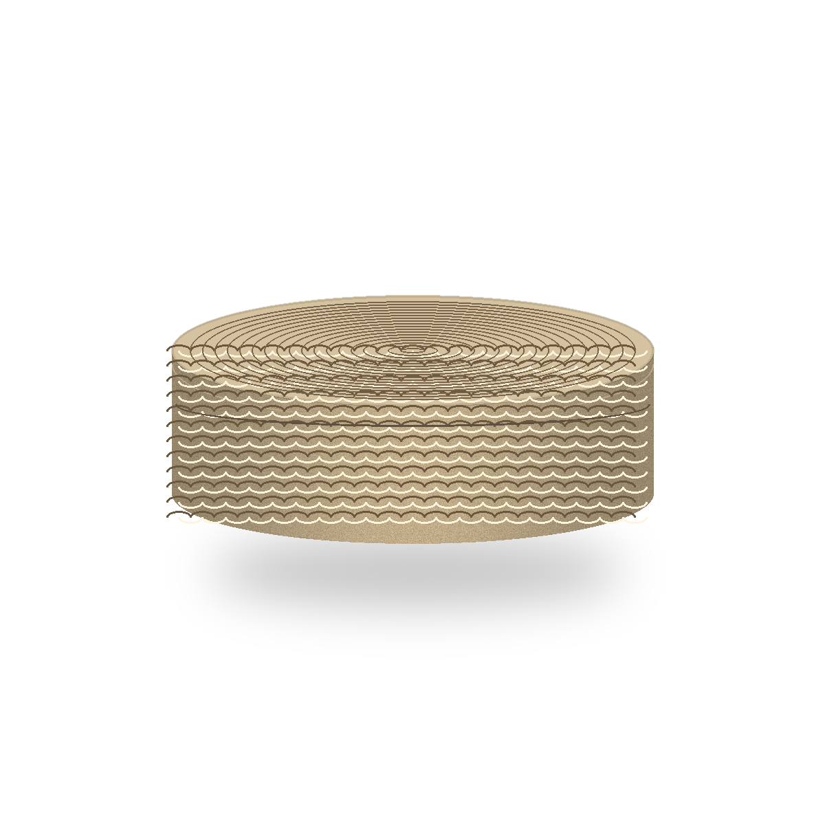 Geflochtener Pouf Naturbeige aus Baumwollmix 55x55x35 cm