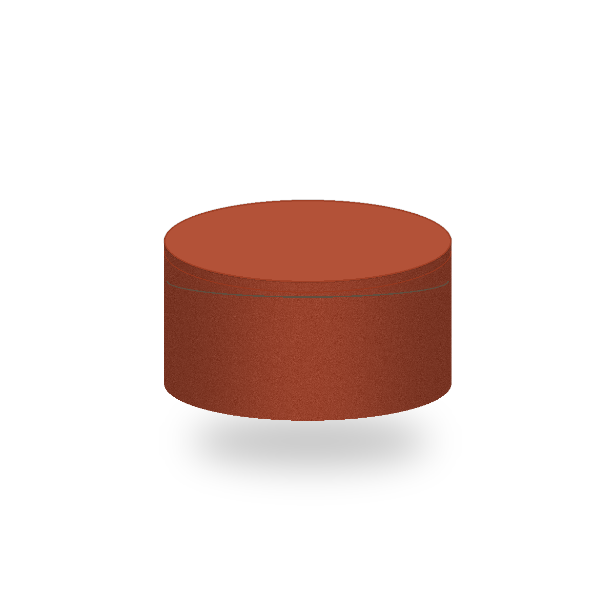 Runder Sitzpouf Rostrot mit strukturierter Oberfläche 45x45x40 cm