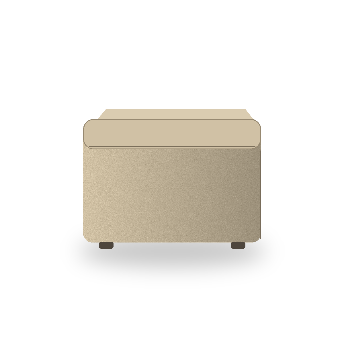 Würfelförmiger Hocker Sandbeige mit abnehmbarem Deckel 42x42x42 cm