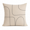 Dekokissen Beige mit schwarzem Linienmuster 45x45 cm
